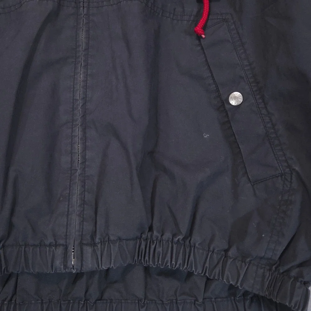 Vtg Polo Sport Ralph Lauren Mens Windbreaker Jacket L Black Red Hood 90s Hip Hop
